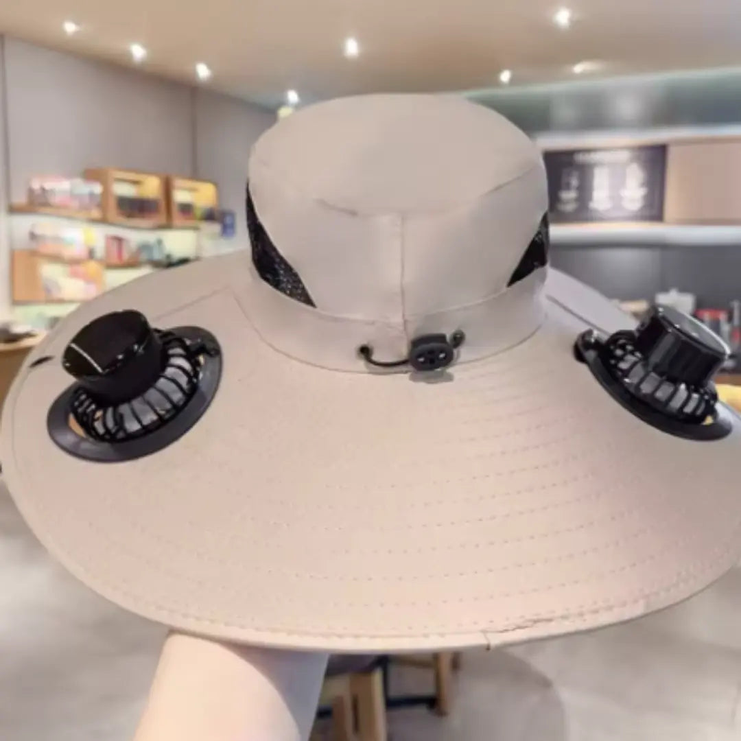 KORVATEK Power Fan Hat 2026 New Solar Fan Outdoor Fishing Hat-Solar Sun Protection Sun Hat with Fan Solar Fan Hat Dual Power Supply Fan Outdoor Fan