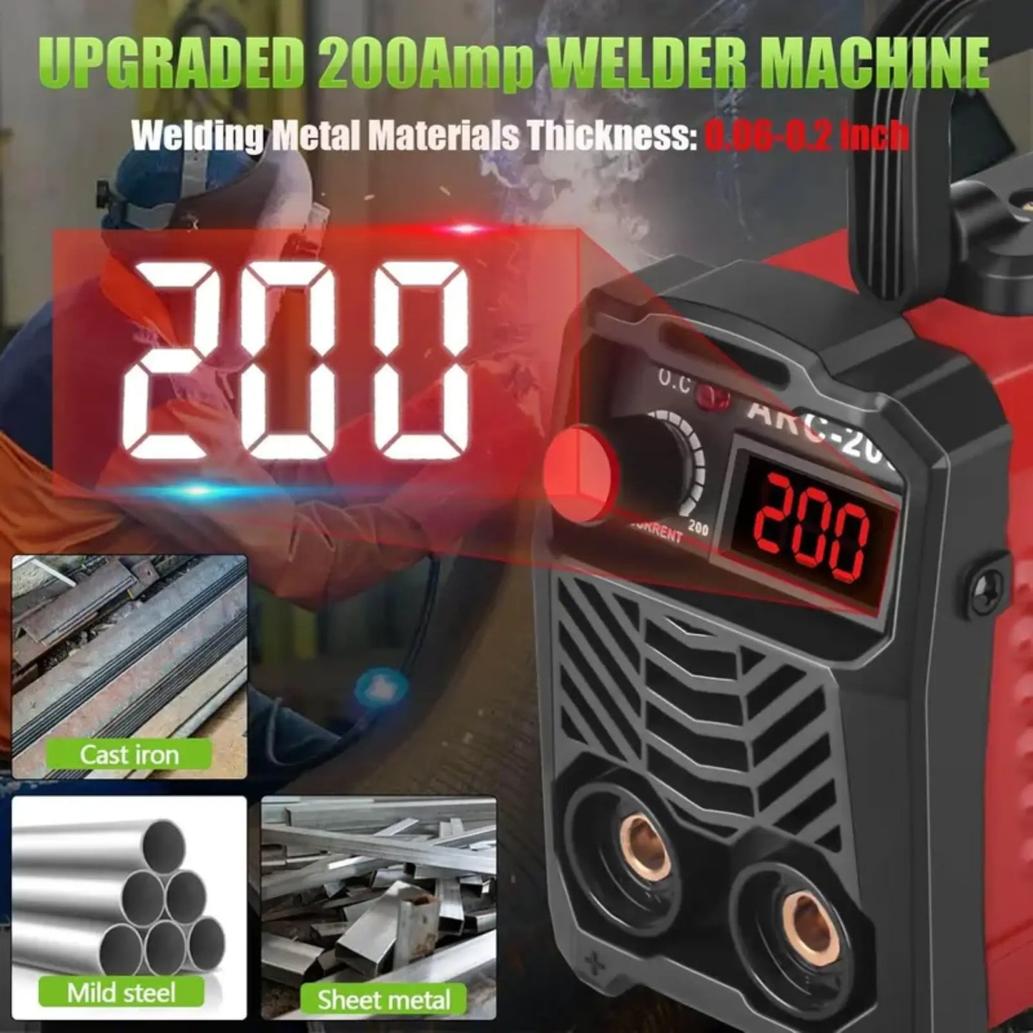 Korvatek QuickWeld Complete Welding System - Portable Stick Welder Machine 110V with Hot Start Arc Force Anti-Stick, Includes 20 Rods & 2 Chip Hammers