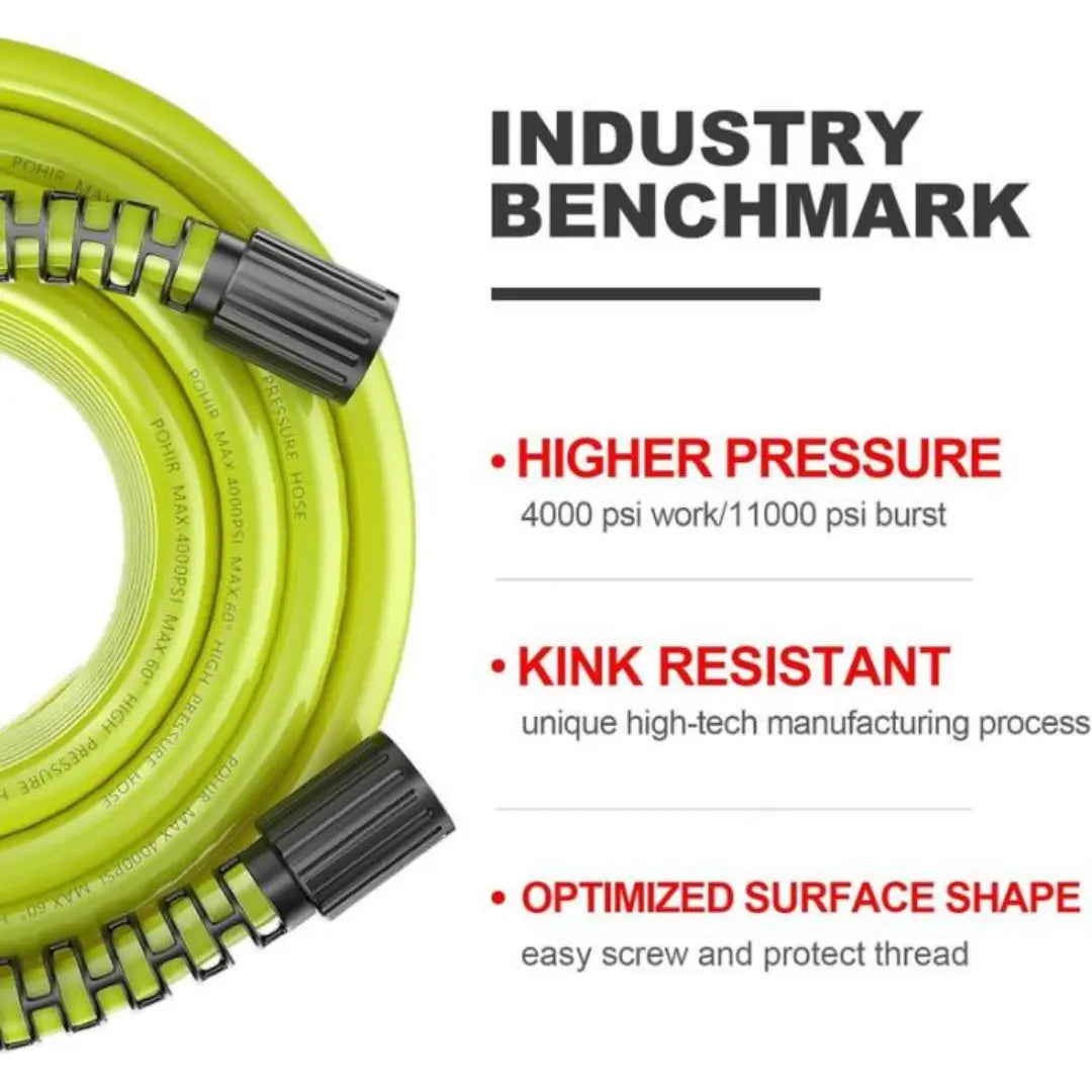 KORVATEK Pressure Washer Hose 50FT x 1/4"(15M) - Replacement Power Wash Hose with Quick Connect Kits - High Pressure Hose with M22 14mm Fittings