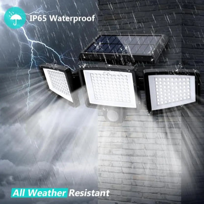 KORVATEK Solar Buitenlamp – 3-kops Beveiligingslamp met Bewegingssensor, Afstandsbediening & IP65