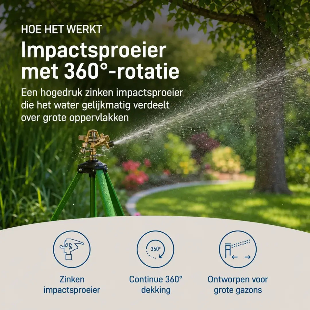 Korvatek Verstelbare 360° Tuinsproeier – Groot Bereik