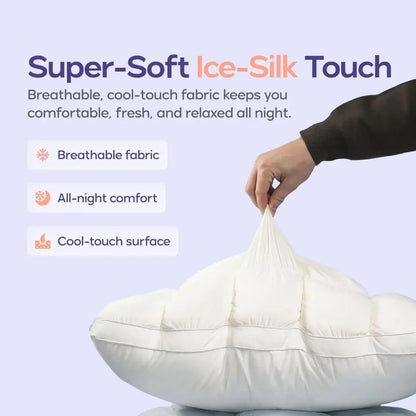 Korvatek CloudPuff Pillow – Soft Quilted Puff Grid Design Pillow, Fluffy Plush Bed Pillow with Cloud Like Comfort, Breathable Support Pillow for Side, Back & Stomach Sleepers, Cozy Bed Pillow for Better Sleep