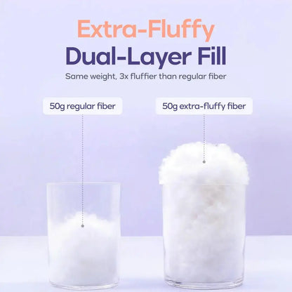 Korvatek CloudPuff Pillow – Soft Quilted Puff Grid Design Pillow, Fluffy Plush Bed Pillow with Cloud Like Comfort, Breathable Support Pillow for Side, Back & Stomach Sleepers, Cozy Bed Pillow for Better Sleep