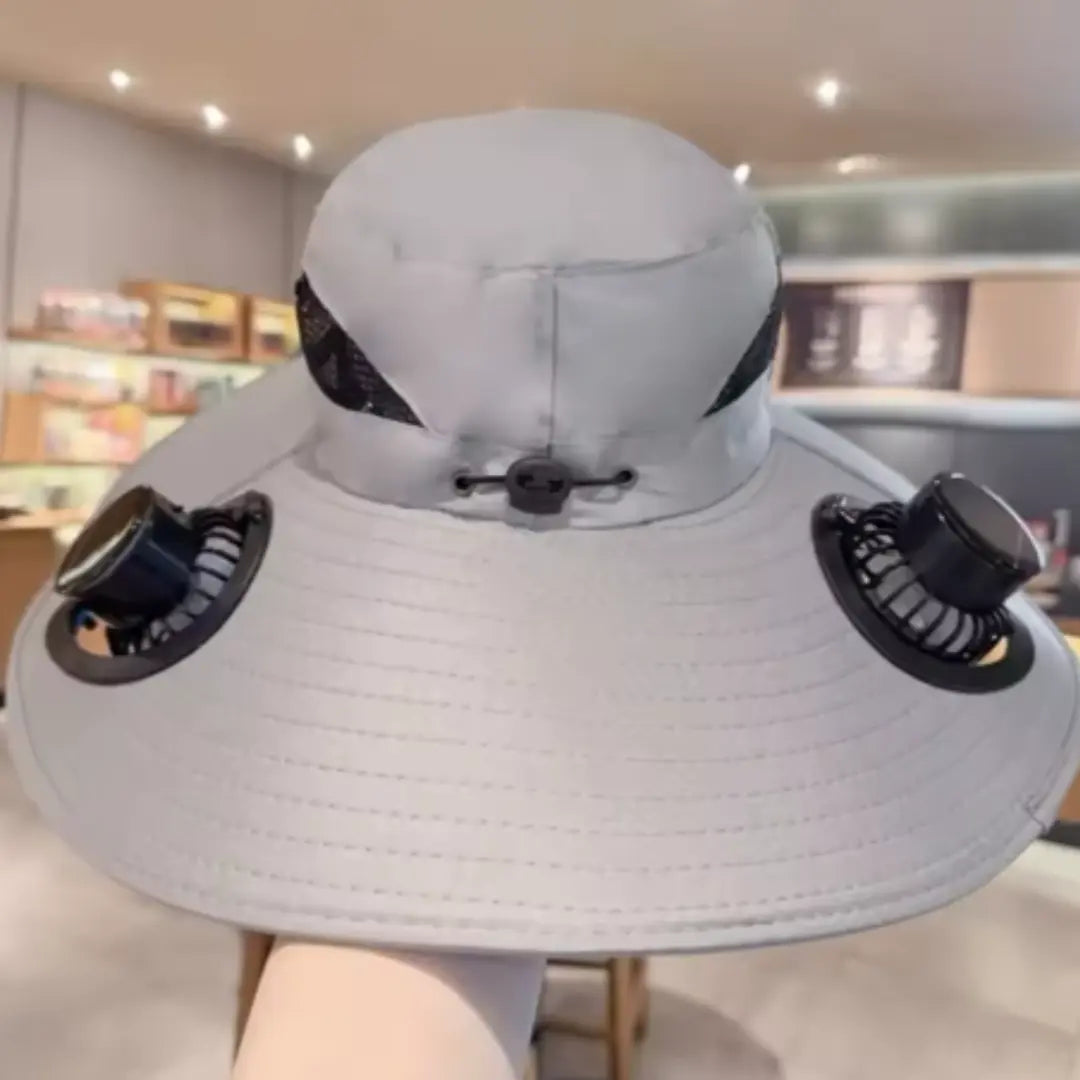 KORVATEK Power Fan Hat 2026 New Solar Fan Outdoor Fishing Hat-Solar Sun Protection Sun Hat with Fan Solar Fan Hat Dual Power Supply Fan Outdoor Fan