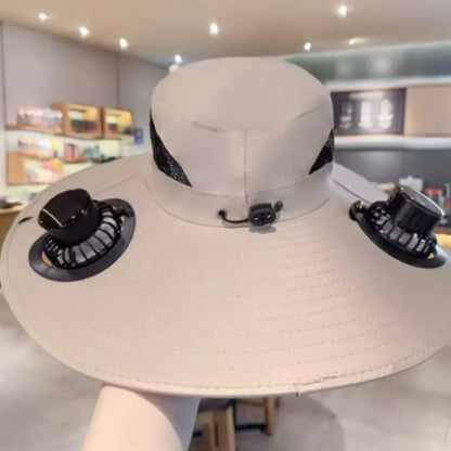 KORVATEK Power Fan Hat 2026 New Solar Fan Outdoor Fishing Hat-Solar Sun Protection Sun Hat with Fan Solar Fan Hat Dual Power Supply Fan Outdoor Fan