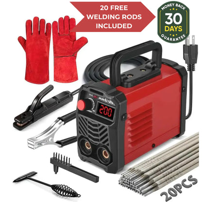 Korvatek QuickWeld Complete Welding System - Portable Stick Welder Machine 110V with Hot Start Arc Force Anti-Stick, Includes 20 Rods & 2 Chip Hammers
