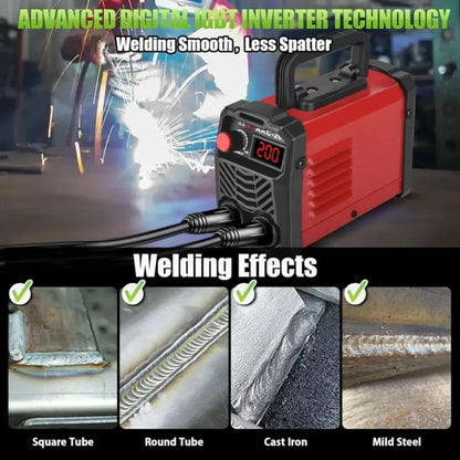 Korvatek QuickWeld Complete Welding System - Portable Stick Welder Machine 110V with Hot Start Arc Force Anti-Stick, Includes 20 Rods & 2 Chip Hammers