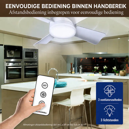 KORVATEK Socket Breeze Moderne Plafondventilator met LED-verlichting, 10" LED E26 Schroefvoet Mini Fitting Ventilator voor Slaapkamer, Woonkamer, Keuken, Balkon