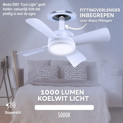KORVATEK Socket Breeze Moderne Plafondventilator met LED-verlichting, 10" LED E26 Schroefvoet Mini Fitting Ventilator voor Slaapkamer, Woonkamer, Keuken, Balkon