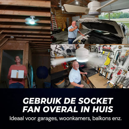 KORVATEK Socket Breeze Moderne Plafondventilator met LED-verlichting, 10" LED E26 Schroefvoet Mini Fitting Ventilator voor Slaapkamer, Woonkamer, Keuken, Balkon