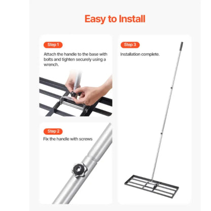 Korvatek B6 Lawn Leveling Rake - Levelawn Tool - Labor-Saving Leveling Rake for Lawns - Stainless Steel Handle - Suitable for Garden, Lawn, and Golf Course - For Easy Leveling of Soil, Sand, and Earth