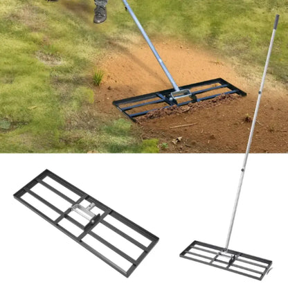 Korvatek B6 Lawn Leveling Rake - Levelawn Tool - Labor-Saving Leveling Rake for Lawns - Stainless Steel Handle - Suitable for Garden, Lawn, and Golf Course - For Easy Leveling of Soil, Sand, and Earth