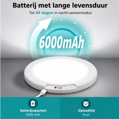 Korvatek Batterijgevoede Plafondlamp Oplaadbaar met Bewegingssensor Binnen Draadloze Douchelamp met Afstandsbediening - Dimbaar Timing Bewegingsgeactiveerde Lamp voor Kast en Douche