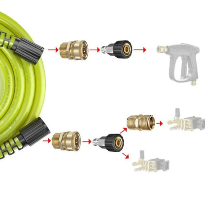 KORVATEK Pressure Washer Hose 50FT x 1/4"(15M) - Replacement Power Wash Hose with Quick Connect Kits - High Pressure Hose with M22 14mm Fittings