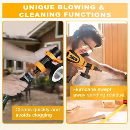 KORVATEK R6 Paint Sprayer, 1000W HVLP Spray Gun with Cleaning & Blowing Joints, 4 Nozzles and 3 Patterns, Easy to Clean, for Furniture, Cabinets, Fence, Walls, Door, Garden Chairs etc. VF803 Yellow